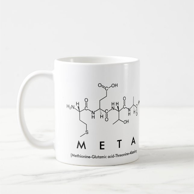 Caneca De Café Meta peptide name mug (Esquerda)