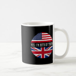 Caneca De Café Metade Americano Metade Britânico Bandeira Dos EUA