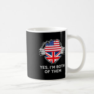 Caneca De Café Metade Americano Metade Britânico Bandeira EUA Ing