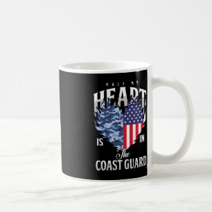 Caneca De Café Metade do meu coração na bandeira dos EUA da guard