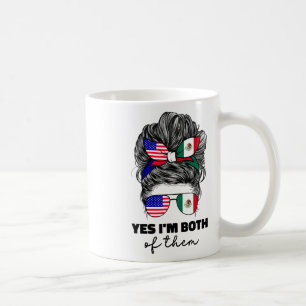 Caneca De Café Metade Mexicano E Americano México América Bandeir