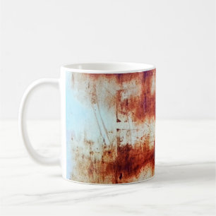 Caneca De Café metal enferrujado, fundo texturizado.