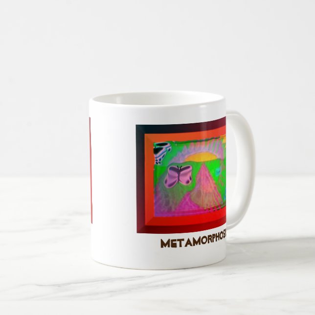 Caneca De Café Metamorfose fractal (Frente Esquerda)