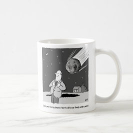 Caneca De Café Meteorito Engraçado Atingindo a Terra. Tema Astron