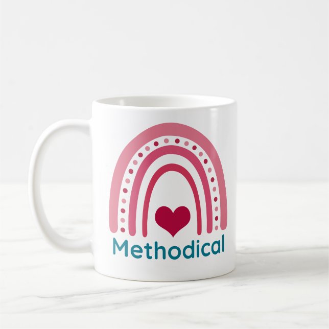 Caneca De Café Metódico Viva Magenta Boho Arco-Íris (Esquerda)