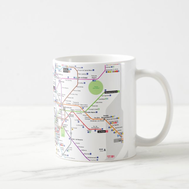 Caneca De Café Metrô de Madrid (Direita)