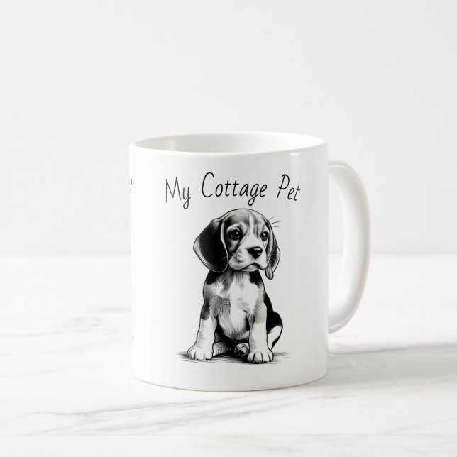 Caneca De Café Meu Algodão - Beagle (Frente Esquerda)