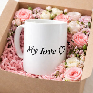Caneca De Café Meu Amor ❤️ – Citação Romântica Minimalista para A