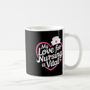 Caneca De Café Meu Amor pela Enfermagem é Vital Enfermeira do Cor