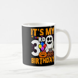 Caneca De Café Meu aniversário de 3 anos Fantasma Pumpkin Hallowe
