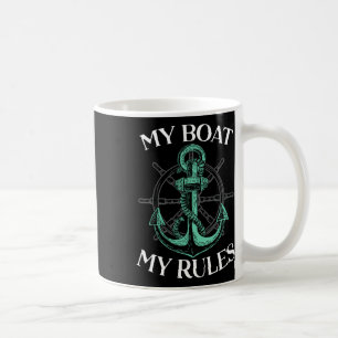 Caneca De Café Meu Barco Minhas Regras Capitão do Barco Âncora Na