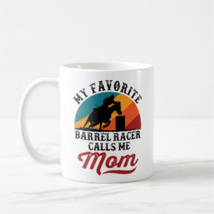 Caneca De Café Meu Barrel Racer Favorito Me Chama Mãe Retro