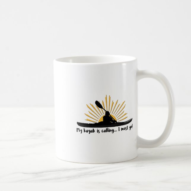 Caneca De Café Meu caiaque está me chamando, eu preciso ir. Diver (Direita)