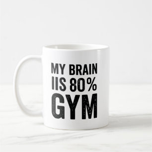 Caneca De Café Meu Cérebro é 80% Piadas de Academia Fitness Diver