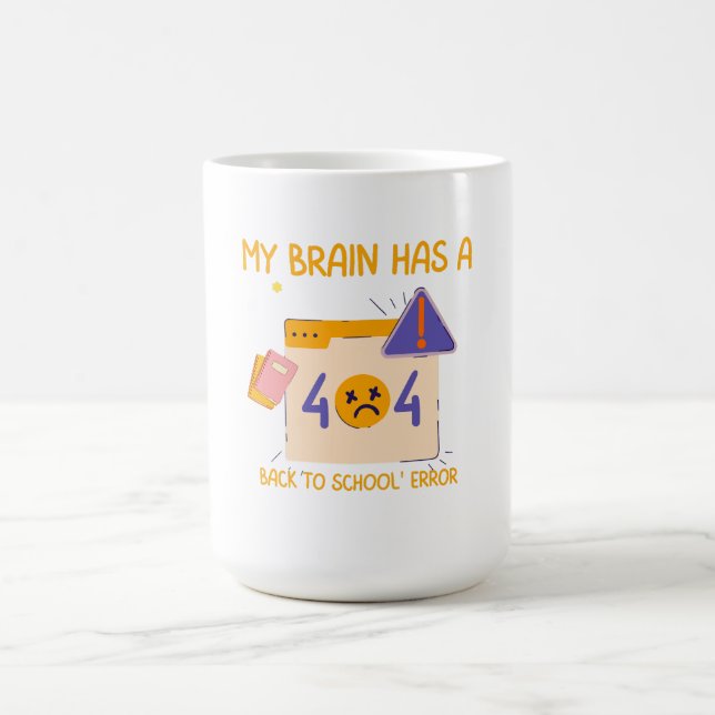 Caneca De Café "Meu cérebro tem um erro de volta à escola" (Centro)