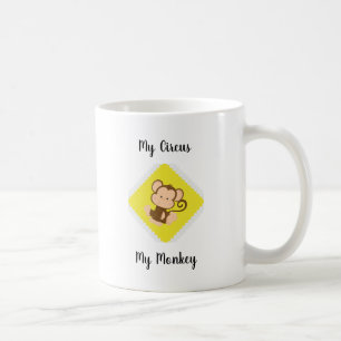 Caneca De Café Meu circo Meu macaco com nome personalizado