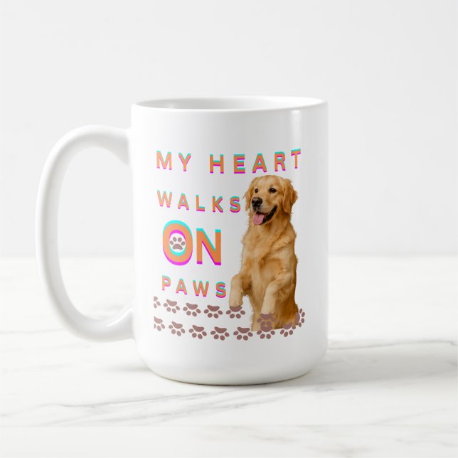 Caneca De Café Meu Coração Anda Sobre Patas (Esquerda)