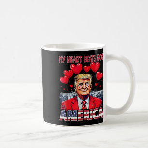 Caneca De Café Meu Coração Lateja Pela América Trump Dia dos Namo