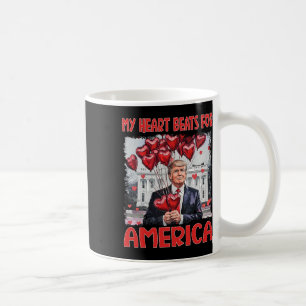 Caneca De Café Meu Coração Lateja Pela América Trump Dia dos Namo