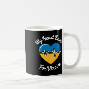 Caneca De Café Meu Coração Lateja Pela Ucrânia Coração Bandeira U