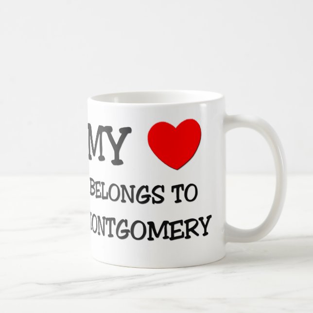 Caneca De Café Meu coração pertence a MONTGOMERY (Direita)
