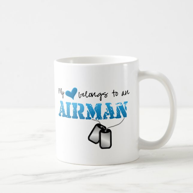 Caneca De Café Meu Coração Pertence a um Avião (Direita)