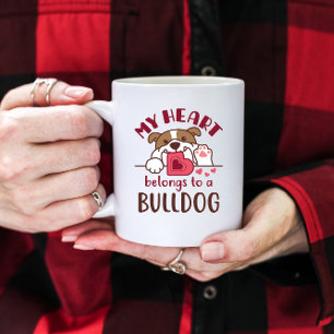 Caneca De Café Meu Coração Pertence a um Bulldog