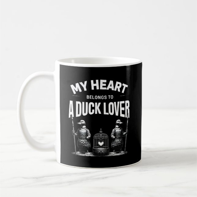 Caneca De Café Meu Coração Pertence a um Pato Lover (Esquerda)