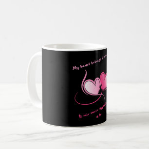 Caneca De Café Meu coração pertence a você romântico
