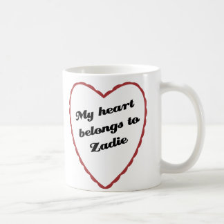Caneca De Café Meu coração pertence a Zadie
