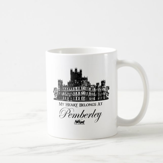 Caneca De Café Meu coração pertence em Pemberley (Direita)