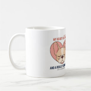 Caneca De Café Meu Coração Tem Patas Design de Ronco de Bulldog F