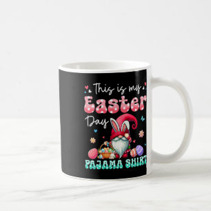 Caneca De Café Meu Dia de Páscoa Pajama Camisa Floral Bunny Gnomo