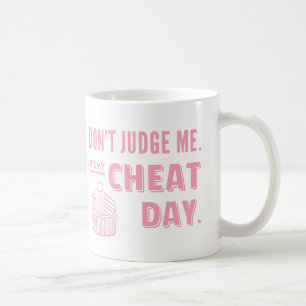 Caneca De Café Meu Dia de Trampa Cupcake Rosa Humor Dietético
