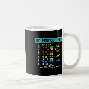 Caneca De Café Meu Dia Perfeito Jogar Video Games Divertido Gamer
