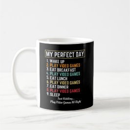 Caneca De Café Meu Dia Perfeito Video games Engraçado