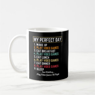 Caneca De Café Meu Dia Perfeito Video games Engraçado