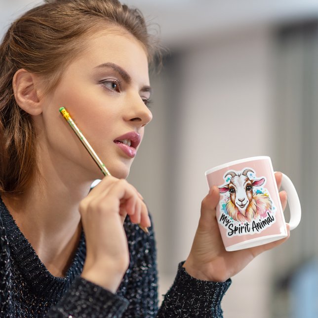 Caneca De Café Meu Espírito Animal Goat Mug (This adorable, "my spirit animal" goat mug would make a great gift for someone special! )