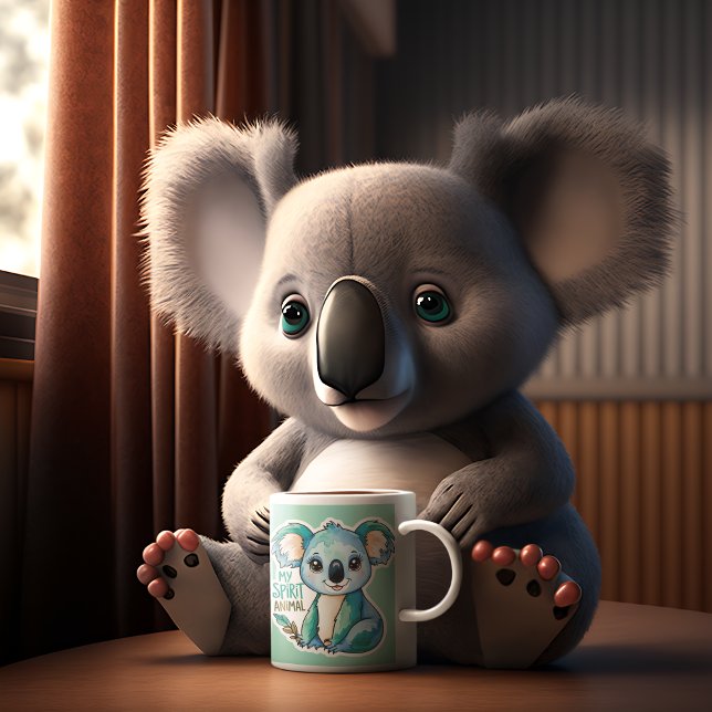 Caneca De Café Meu Espírito Animal Koala Mug (This cute, "My Spirit Animal" koala mug would make a great gift for the koala lover in your life! )