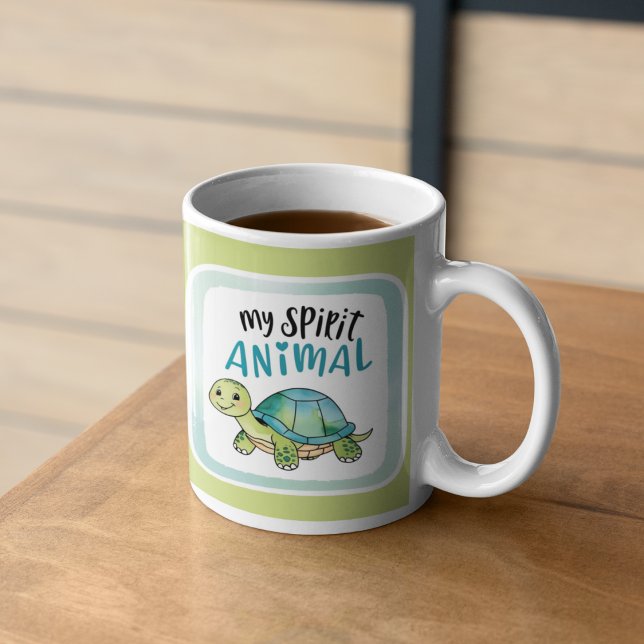 Caneca De Café Meu Espírito Animal Turtle Mug (This adorable, "my spirit animal" turtle mug would make a great gift for someone special! )