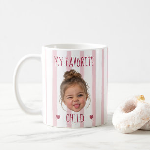 Caneca De Café Meu Filho Favorito Foto Personalizada Faixa Rosa E