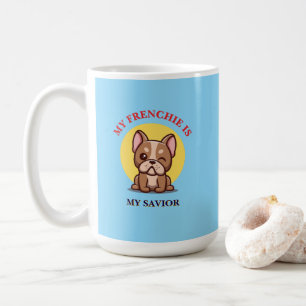 Caneca De Café Meu Frenchie é meu Salvador meme fofo de Bulldog F