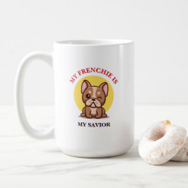 Caneca De Café Meu Frenchie é meu Salvador meme fofo do Bulldog F