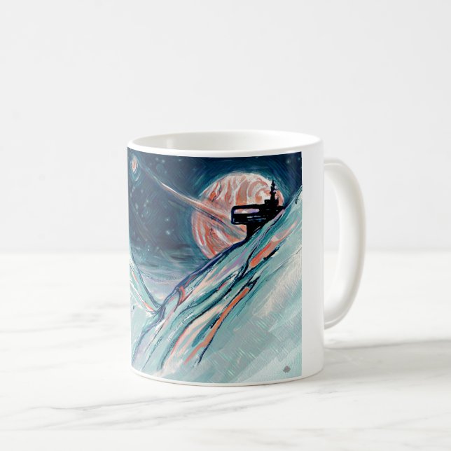 Caneca De Café Meu Futuro Lar no Espaço (Frente Esquerda)