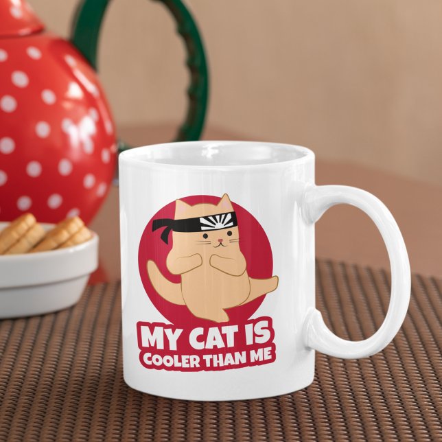 Caneca De Café Meu Gato é mais legal que eu, Karate engraçado (Criador carregado)
