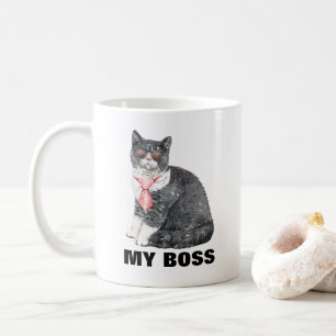 Caneca De Café Meu gato é meu chefe óculos de sol amarrar uma c