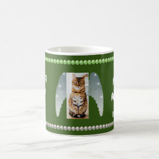 Caneca De Café Meu gato é um Angel Photo Collage & White Pearls