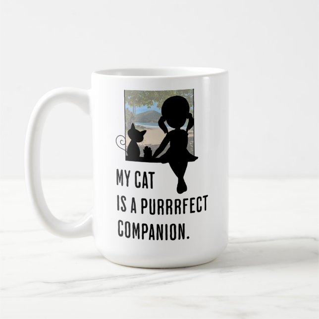 Caneca De Café Meu gato é um companheiro perfeito. Cat Lovers (Esquerda)