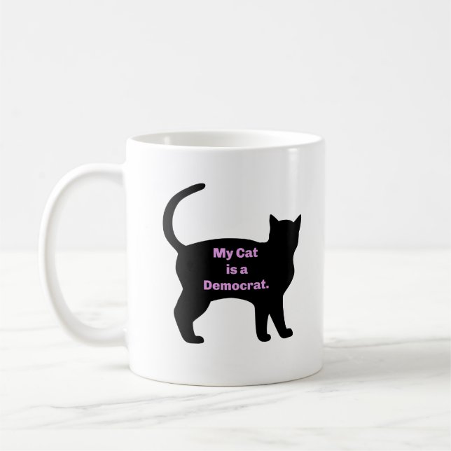 Caneca De Café Meu Gato é um Democrata (Esquerda)