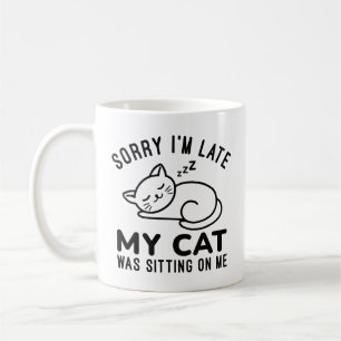 Caneca De Café Meu Gato Estava Sentado Em Mim